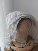 Poffer met rose en blauwe bloemetjes, Antiek en Kunst, Antiek | Kleding en Accessoires, Ophalen of Verzenden