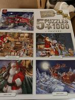 Kerstpuzzel - 5 Puzzels van 1000 stukjes, Ophalen, 500 t/m 1500 stukjes, Gebruikt, Legpuzzel