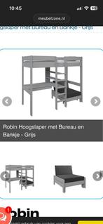 Hoogslaper met bureau en stapelbed, Ophalen, Gebruikt, Eenpersoons, 160 tot 180 cm