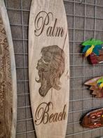 Palm Beach - XL Surfboard Decoratie Surfplank 150cm Hout, Huis en Inrichting, Woonaccessoires | Wanddecoraties, Ophalen of Verzenden