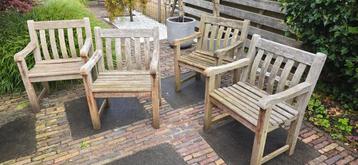4 tuinstoelen hout robuust beschikbaar voor biedingen