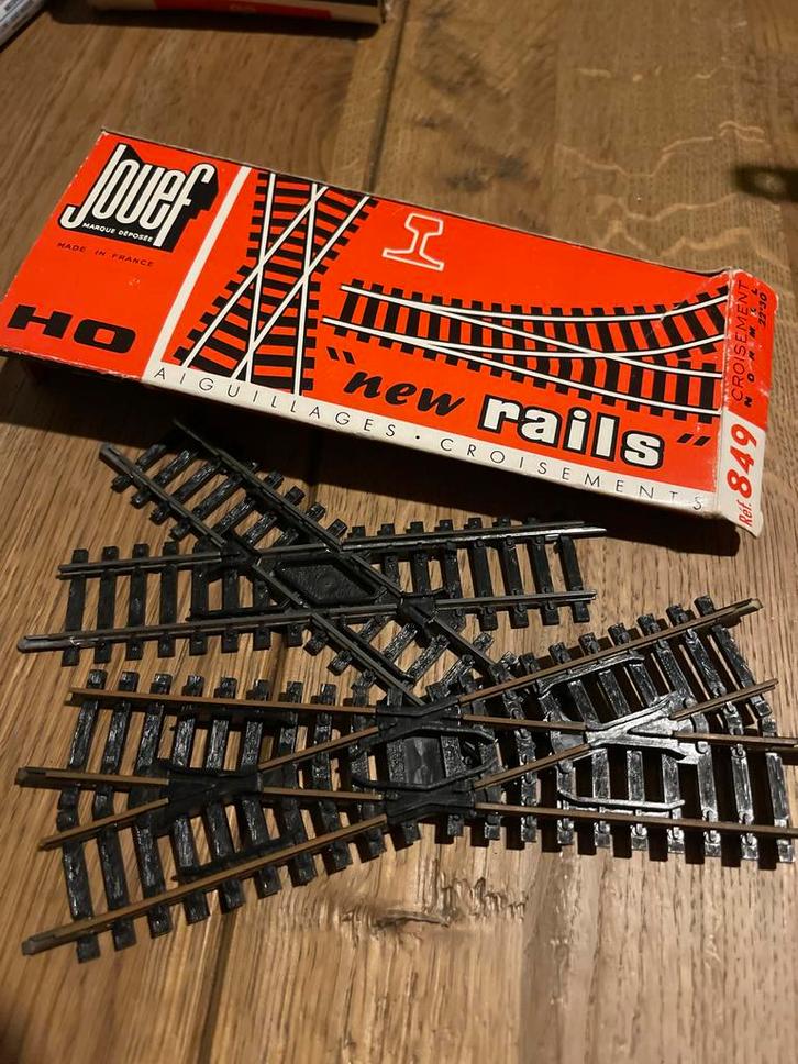 Jouef HO Kruisspoorwegovergang - New Rails #849, Hobby en Vrije tijd, Modeltreinen | H0, Gebruikt, Rails, Gelijkstroom of Wisselstroom