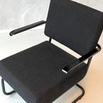 Retro fauteuil nieuw lounge chair armstoel zwart stof stoel, Nieuw, Minder dan 75 cm, Vintage, Ophalen of Verzenden