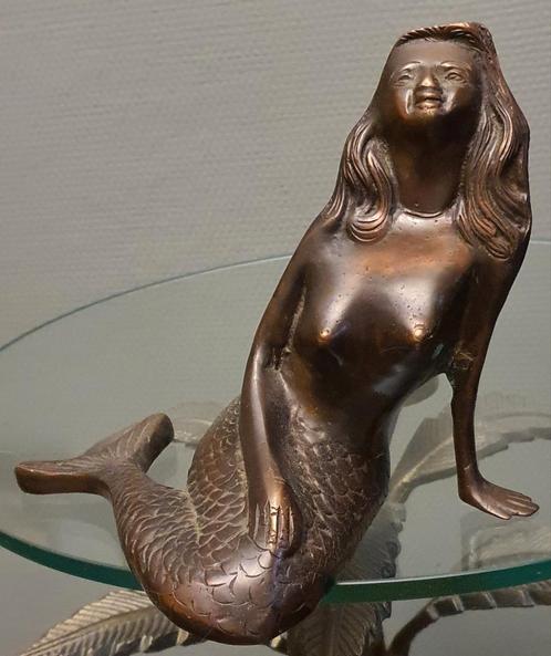 Brons beeld bronzen zeemeermin zwaar oud uniek gaaf, Antiek en Kunst, Antiek | Koper en Brons, Brons, Ophalen of Verzenden