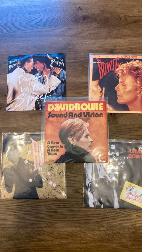 5 david Bowie singles, Cd's en Dvd's, Vinyl Singles, Zo goed als nieuw, Single, Pop, 7 inch, Ophalen of Verzenden