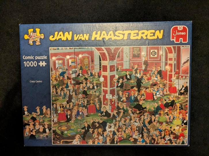Jan van Haasteren Puzzel - Crazy Casino 1000 stukjes, Hobby en Vrije tijd, Denksport en Puzzels, Zo goed als nieuw, Legpuzzel