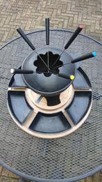 Gietijzeren fondueset met accessoires, Witgoed en Apparatuur, Fonduesets, Ophalen of Verzenden, Zo goed als nieuw, Brander, Fondueset