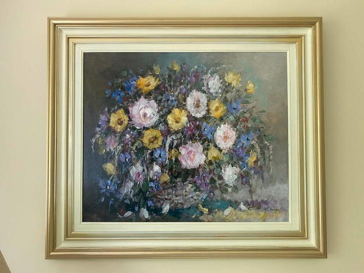 Bloemenschilderij Theo van der Poel, Antiek en Kunst, Kunst | Schilderijen | Klassiek, Ophalen