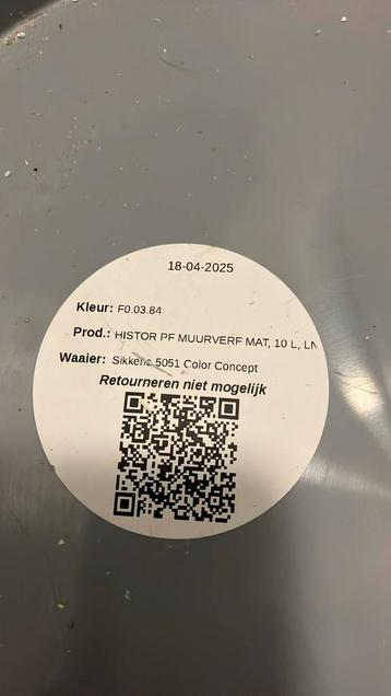 Muurverf histor licht taupe, zeer mooie kleur F0.03.84 beschikbaar voor biedingen