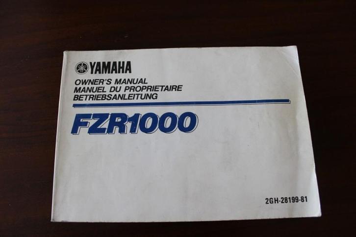 Yamaha FZR1000 1987 motorcycle owner's manual Genesis, Motoren, Handleidingen en Instructieboekjes, Yamaha, Ophalen of Verzenden