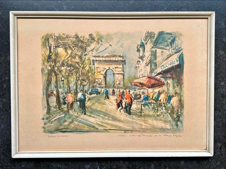 Marius Girard - Arc de Triomphe, jaren '60, Antiek en Kunst, Kunst | Tekeningen en Foto's, Ophalen of Verzenden
