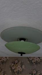 Retro Plafondlamp Groen Glas, Huis en Inrichting, Lampen | Plafondlampen, ., Ophalen of Verzenden, ., Retro