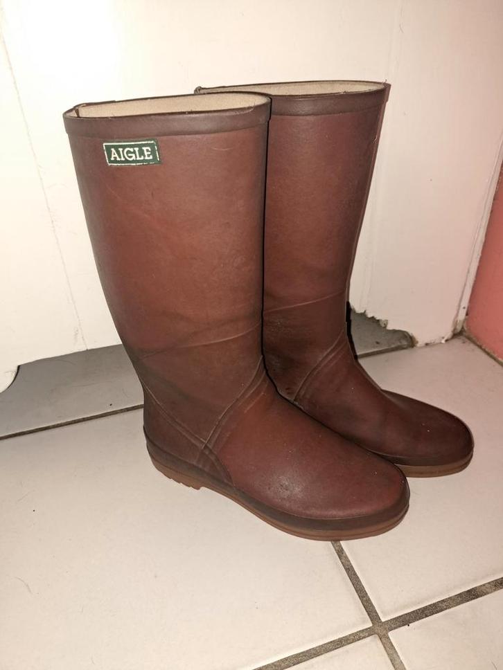 Aigle Dames Regenlaarzen - Bruin maat 38, Kleding | Dames, Schoenen, Zo goed als nieuw, Regenlaarzen, Bruin, Ophalen of Verzenden