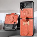 Echt Leren Hoesje voor Samsung Galaxy Z Flip 3 _ Oranje, Telecommunicatie, Mobiele telefoons | Hoesjes en Frontjes | Samsung, Nieuw