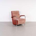 2x Leolux Scylla Fauteuil Hoog Roestbruin Gemêleerd + Leer, Huis en Inrichting, Fauteuils, Niet ingevuld, Metaal, Niet ingevuld