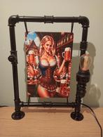 Div. Industriële handgemaakte steampunk lampen met bier girl, Ophalen of Verzenden, Nieuw