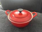 Le Creuset braadpan rood, Huis en Inrichting, Keuken | Potten en Pannen, Gebruikt, Ophalen of Verzenden, Koekenpan of Braadpan