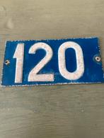 Oud vintage huisnummer nummer bord plaatje ijzer, Antiek en Kunst, Antiek | Emaille, Ophalen of Verzenden