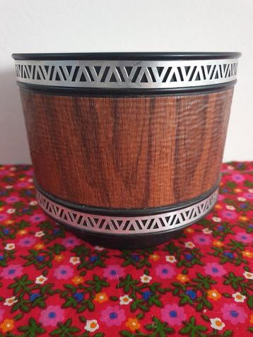Emsa retro vintage houtlook bloempot EMSA West Germany  beschikbaar voor biedingen