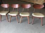 4 vintage  Deense teakhouten stoelen  Louis v Teefelen, Ophalen, Gebruikt, Bruin, Vier