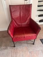 Montis Charly Stoel Rood Leer, Huis en Inrichting, Fauteuils, Ophalen, Minder dan 50 cm, Gebruikt, Minder dan 75 cm