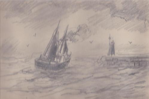 De Ploeg - George Martens - Uitvarende stoomtrawler, Antiek en Kunst, Kunst | Schilderijen | Modern, Verzenden