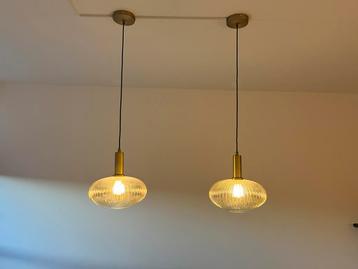 Set van twee hanglampen. Half jaar oud. +-30cm
