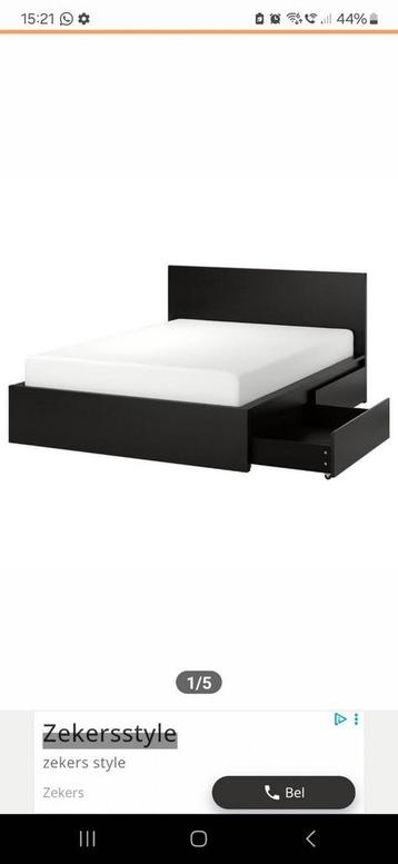 2 IKEA MALM Laden – Zwart
100  63  13 cm – Met Wieltjes - afbeelding 5