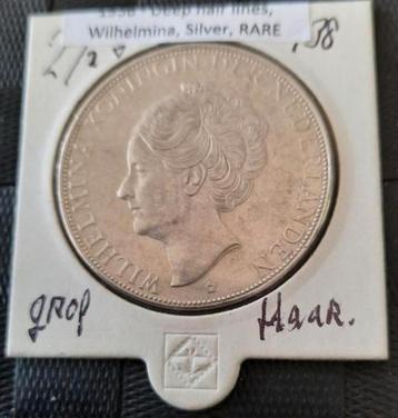 WILHELMINA 2 1/2 GULDEN 1938 GROF HAAR KAVEL 42 beschikbaar voor biedingen