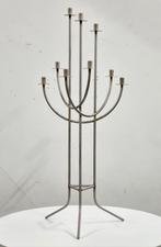 Grote vloer design kandelaar van massief staal -140 cm hoog, Ophalen, Zo goed als nieuw, Metaal, Minder dan 25 cm
