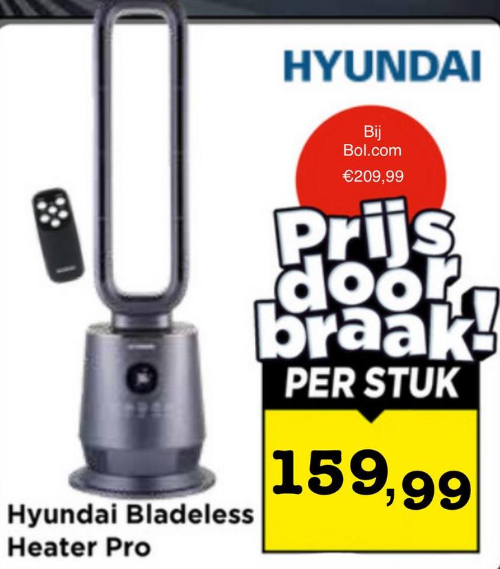 Hyundai Bladeless Heater Pro, Witgoed en Apparatuur, Ventilatoren, Nieuw, Torenventilator, Ventilator met afstandsbediening, Verzenden