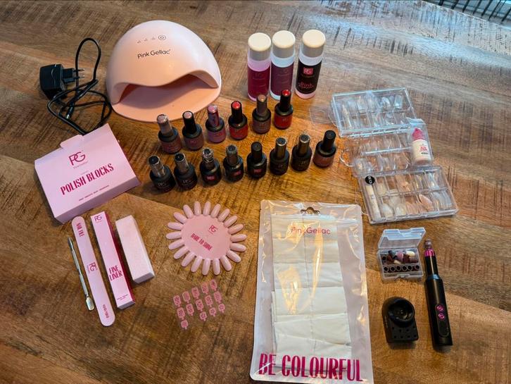 Pink Gellac set, Sieraden, Tassen en Uiterlijk, Uiterlijk | Cosmetica en Make-up, Zo goed als nieuw, Make-up, Handen en Nagels