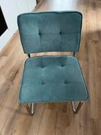 2 Blauwe Corduroy Stoelen, Huis en Inrichting, Stoelen, Ophalen, Gebruikt, Twee, Blauw