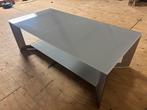 Glas/rvs salontafel  (van Til alkmaar), 100 tot 150 cm, Minder dan 50 cm, Rechthoekig, 50 tot 100 cm