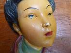Vintage gipsen wanddecoratie, geisha, Ophalen of Verzenden