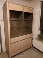 Eiken Vitrinekast met LED - 203x127x47 cm, Huis en Inrichting, Kasten | Vitrinekasten, Ophalen