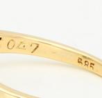 14k Geelgouden damesring met briljant geslepen diamanten, 18 tot 19, Ophalen of Verzenden, Zo goed als nieuw, Met edelsteen