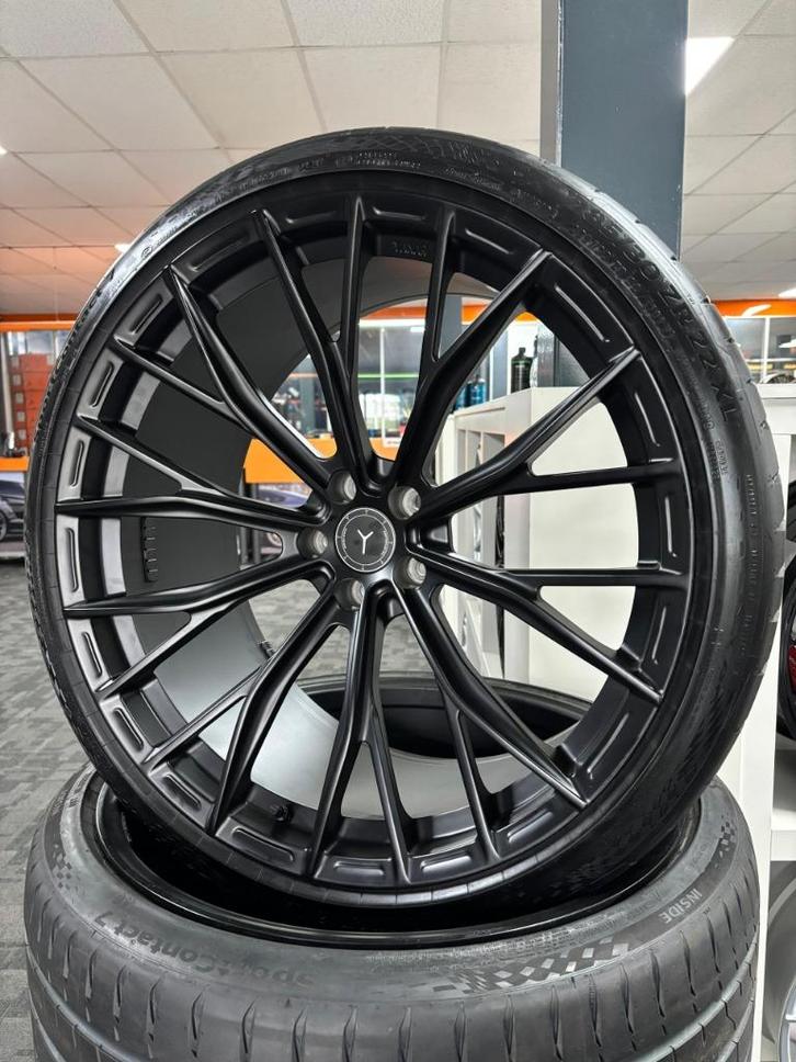 YANAR FORGED VELGENSET 22 INCH AUDI RS6 RS7 C8 CONTINENTAL, Auto-onderdelen, Banden en Velgen, Banden en Velgen, Zomerbanden, Overige maten