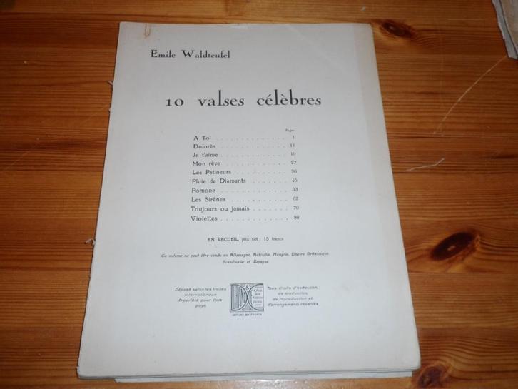 Emile Waldteufel, Muziek en Instrumenten, Bladmuziek, Gebruikt, Artiest of Componist, Klassiek, Piano, Viool of Altviool, Ophalen of Verzenden
