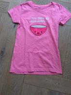Leuk roze shirt met opdruk maat 134/140, Ophalen of Verzenden, Gebruikt, Meisje, Shirt of Longsleeve