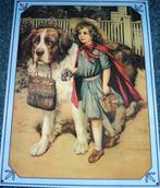 Blikkenplaat met afbeelding meisje met hond 30x40 cm, Ophalen of Verzenden, Zo goed als nieuw
