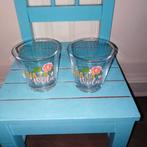 Leuke sapglazen tropische bloem Viva la Vida 2 stuks, Ophalen, Glas of Glazen, Gebruikt, Glas