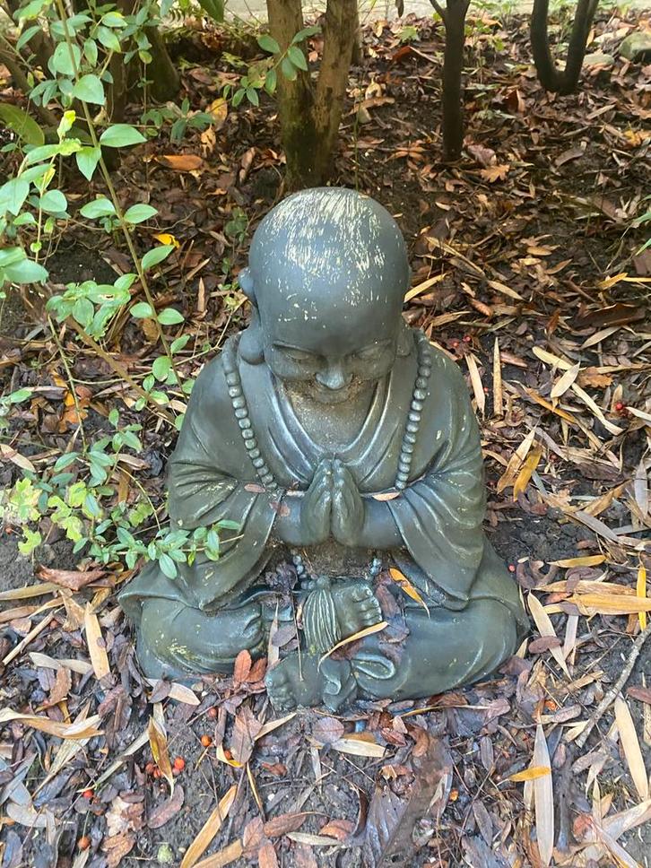 Boeddhabeeld voor de tuin, Tuin en Terras, Tuinbeelden, Gebruikt, Boeddhabeeld, Beton, Ophalen