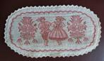 Oud tafelkleedje / textiel-lopertje Oostenrijkse volkskunst, Ophalen, Gebruikt, Ovaal, Binnen