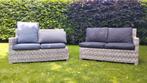 2 tuinbanken met kussens - 135 x 80 cm - 75 euro - WEG=WEG!, Ophalen, 4 zitplaatsen, Gebruikt, Bank