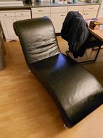 1 zwart lederen relax stoel/speciaal bank 1.80lang  70 breed, Ophalen, Eenpersoons, Zo goed als nieuw, Minder dan 150 cm