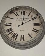 Vintage Wandklok - Grand Hotel- Clayre&Eef, Ophalen, Zo goed als nieuw, Analoog, Wandklok
