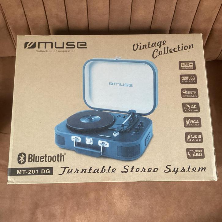 Muse MT-201 DG vintage platenspeler koffer NIEUW, Audio, Tv en Foto, Platenspelers, Nieuw, Overige merken, Ophalen