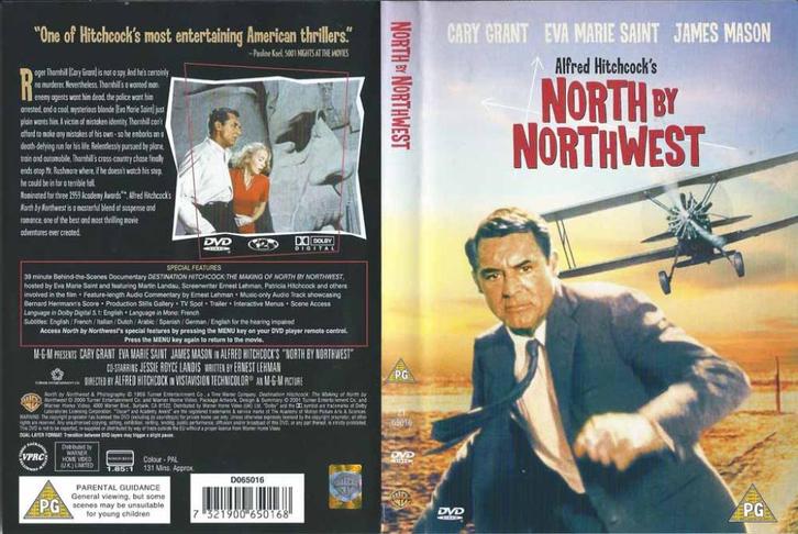 North By Northwest 1959 DVD met Cary Grant,, Cd's en Dvd's, Dvd's | Klassiekers, Zo goed als nieuw, Overige genres, 1980 tot heden