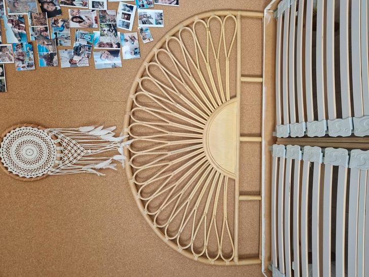 Hoofdbord rotan, Huis en Inrichting, Slaapkamer | Matrassen en Bedbodems, Zo goed als nieuw, 160 cm, Tweepersoons, Ophalen